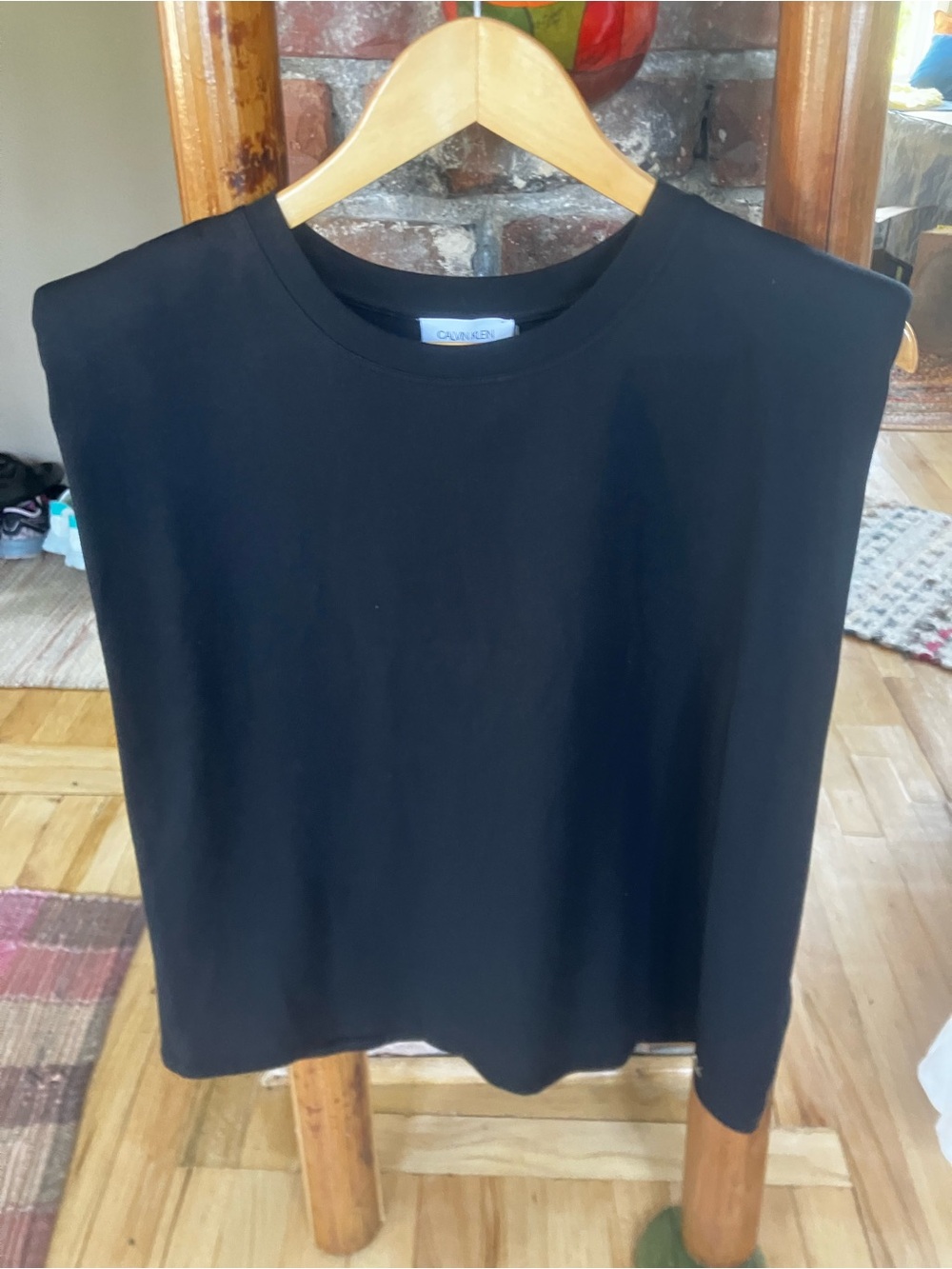 Calvin Klein Black Sleeveless Top with Crew Neck